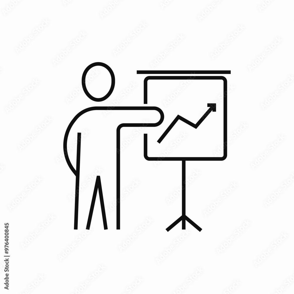 presentation statistics ascending icon sign vector presentation statistics ascending icon sign vector