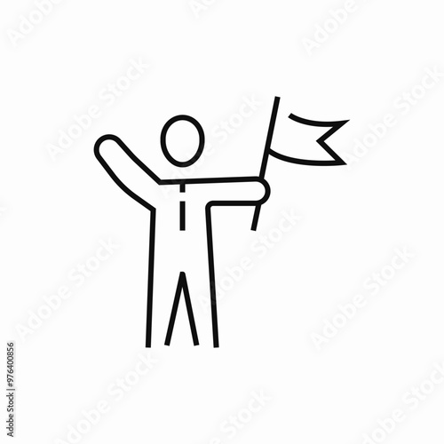 team leader flag icon sign vector