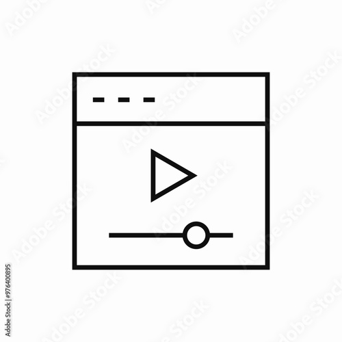 website media player icon sign vector