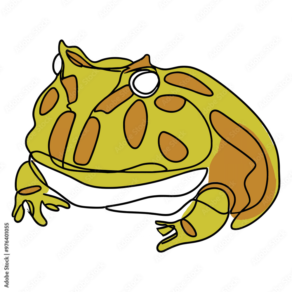 Pacman Frog or horned frog Line Drawing Pacman Frog or horned frog Line Drawing