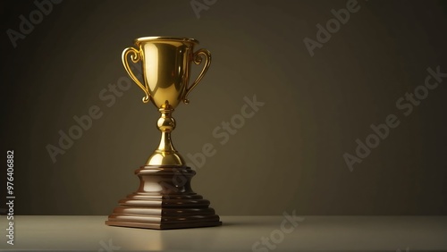 A gleaming golden trophy symbolizing ultimate triumph standing_