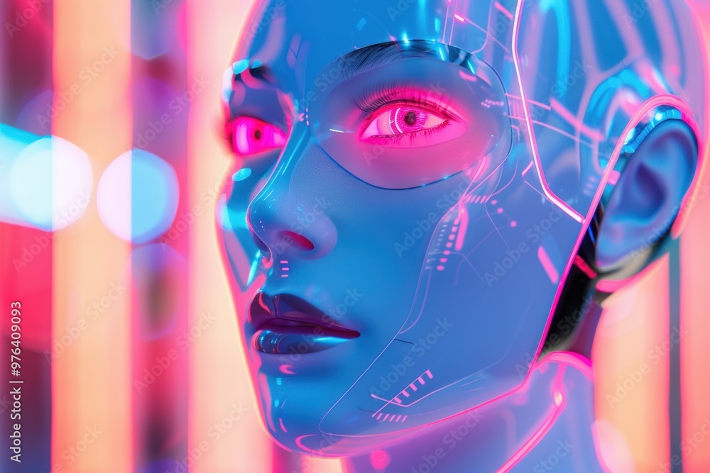 Exploring the neon glow of futuristic technology in a vibrant cyberspace environment Exploring the neon glow of futuristic technology in a vibrant cyberspace environment