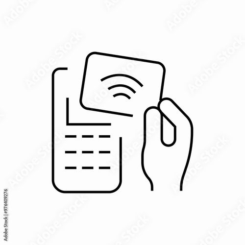 card wireless payment icon sign vector