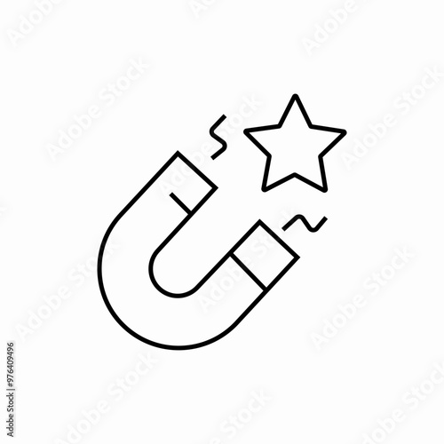magnet star icon sign vector