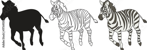 Running Zebra Drawing photo