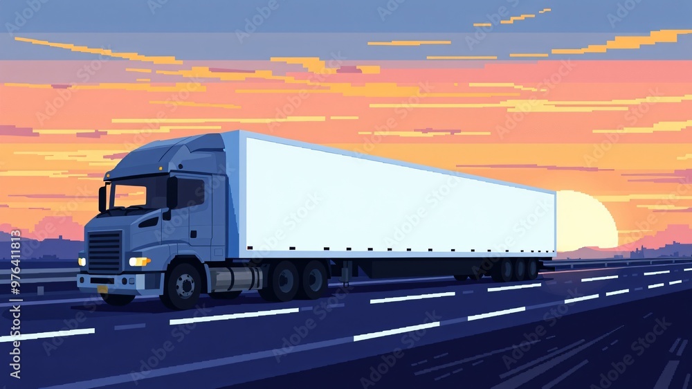 transport truck illustration minimalist and pixelated transport truck illustration minimalist and pixelated