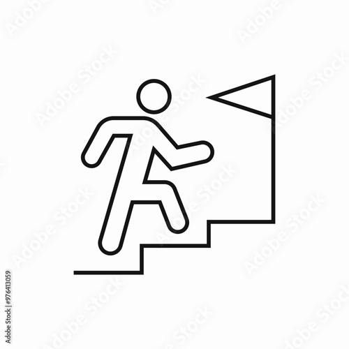 upstairs to flag icon sign vector