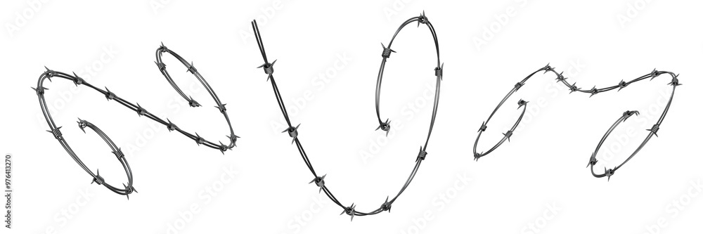3D Set of Barbed Wire with Sharp Steel Spikes, Isolated on Transparent Background for Security and Industrial Use 3D Set of Barbed Wire with Sharp Steel Spikes, Isolated on Transparent Background for Security and Industrial Use