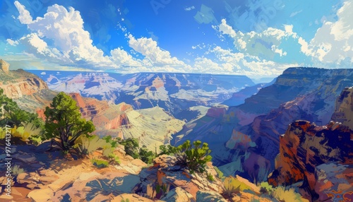 Majestic Canyon Landscape Under a Clear Blue Sky