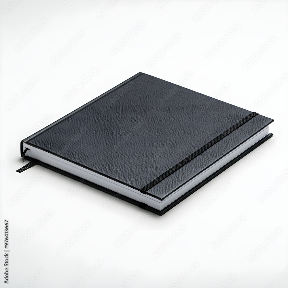 black notebook isolated on white background. black notebook isolated on white background.