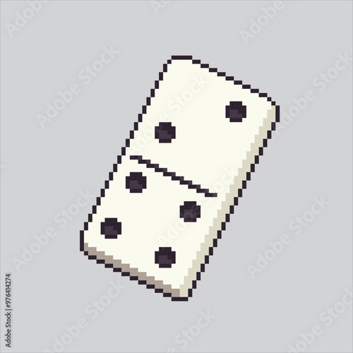 Pixel art illustration Domino. Pixelated Dominoes Board. Casino Dominoes Domino pixelated for the pixel art game and icon for website and video game. old school retro.