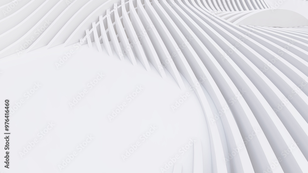 Abstract Curved Shapes. White Circular Background. Abstract Curved Shapes. White Circular Background.