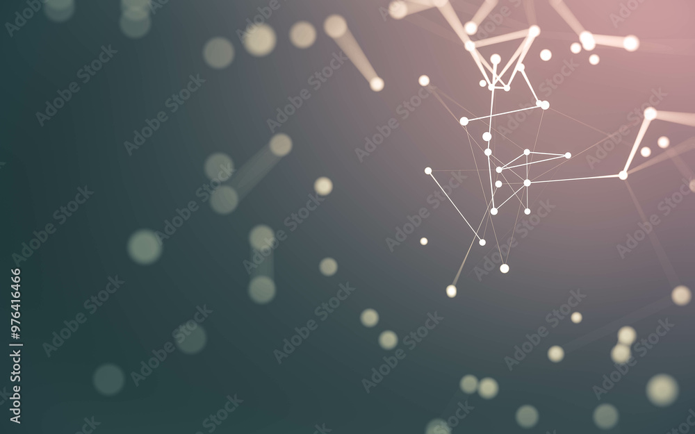 Abstract background. Molecules technology with polygonal shapes, connecting dots and lines. Connection structure. Big data visualization. Abstract background. Molecules technology with polygonal shapes, connecting dots and lines. Connection structure. Big data visualization.