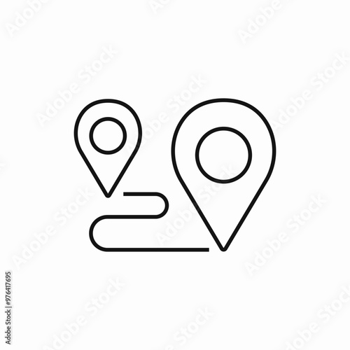 navigation path location icon sign vector