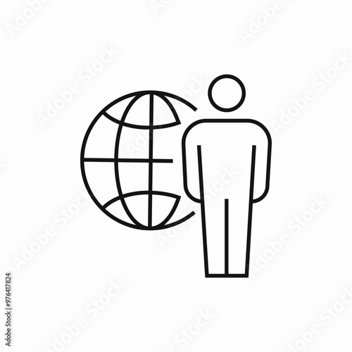 user globe icon sign vector