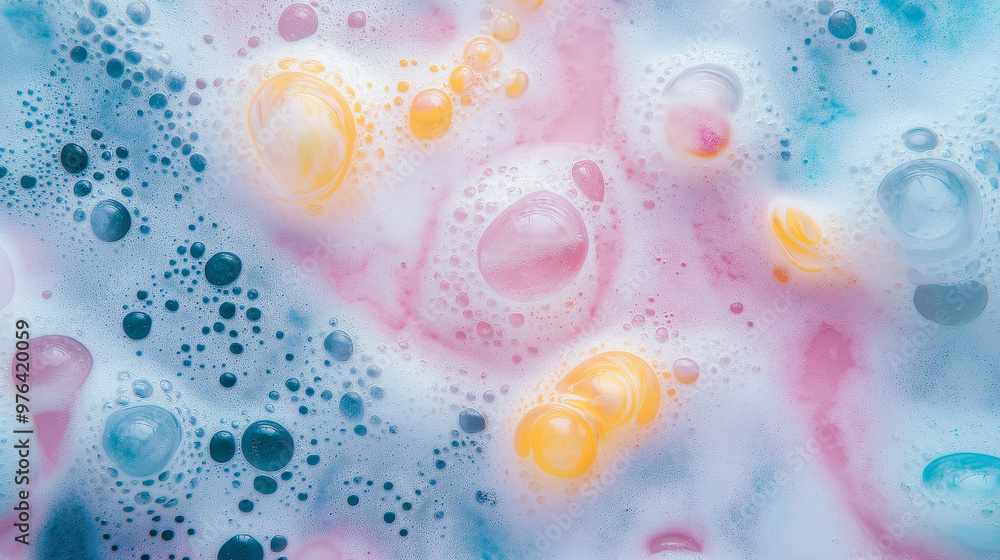 a close-up, top-down view of bath bomb bubbles, filling the entire frame with the focus on the colorful, foaming surface of a dissolving bath bomb a close-up, top-down view of bath bomb bubbles, filling the entire frame with the focus on the colorful, foaming surface of a dissolving bath bomb