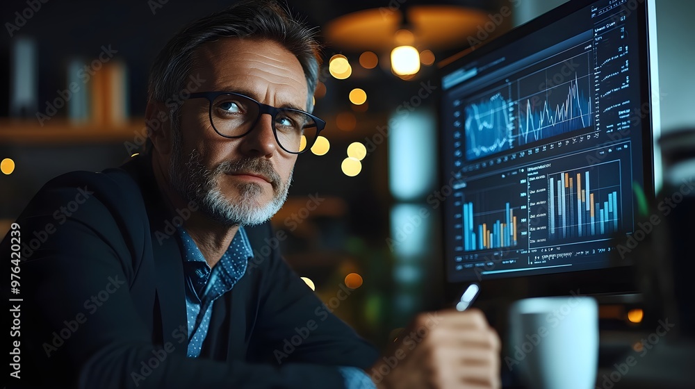 A modern financial advisor's office, a client discussing refinancing options with a professional, charts and loan plans on the screen, capturing focused decision-making A modern financial advisor's office, a client discussing refinancing options with a professional, charts and loan plans on the screen, capturing focused decision-making