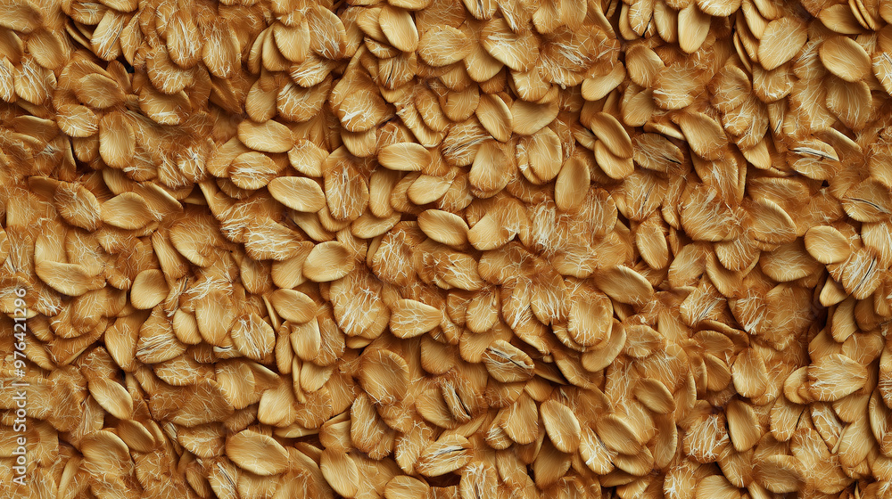 a pattern in photograph, extreme close-up, top-down view of rolled oats, filling the entire frame with a focus on the intricate details of the food items a pattern in photograph, extreme close-up, top-down view of rolled oats, filling the entire frame with a focus on the intricate details of the food items