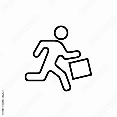 worker handbag hurry icon sign vector