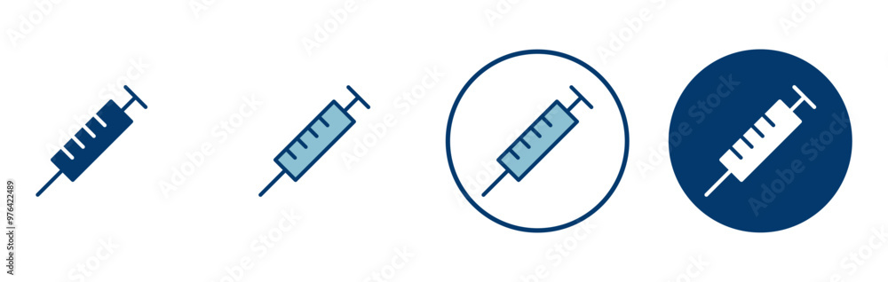 Syringe icon vector isolated on white background. injection icon
