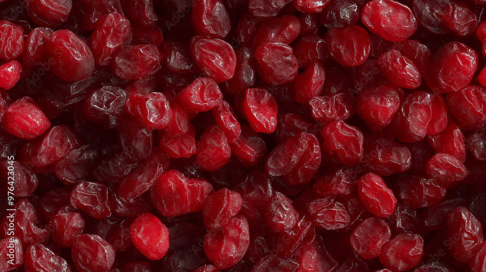 a seamless pattern of a close-up, top-down view of dried cranberries, filling the entire frame with a focus on the intricate details of the elements a seamless pattern of a close-up, top-down view of dried cranberries, filling the entire frame with a focus on the intricate details of the elements
