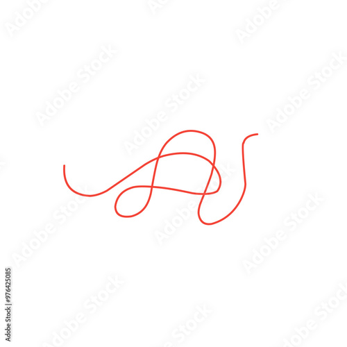 red thread vector line