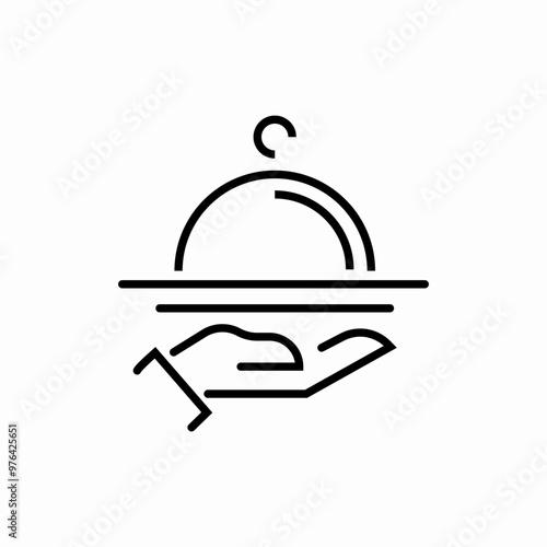 waiter food tray icon sign vector