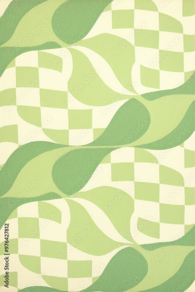 Retro Groovy Wavy Pattern in Light Green and Cream with Optical Illusion Effect. 1960s Aesthetic Checkered Design.
Retro Groovy Wavy Pattern in Light Green and Cream with Optical Illusion Effect. 1960s Aesthetic Checkered Design.