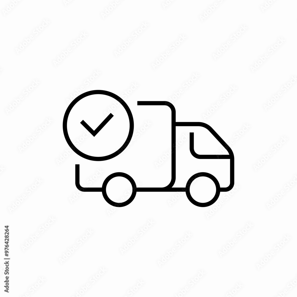 delivery check mark truck icon sign vector delivery check mark truck icon sign vector