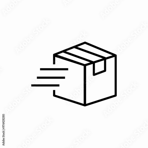 fast delivery box icon sign vector