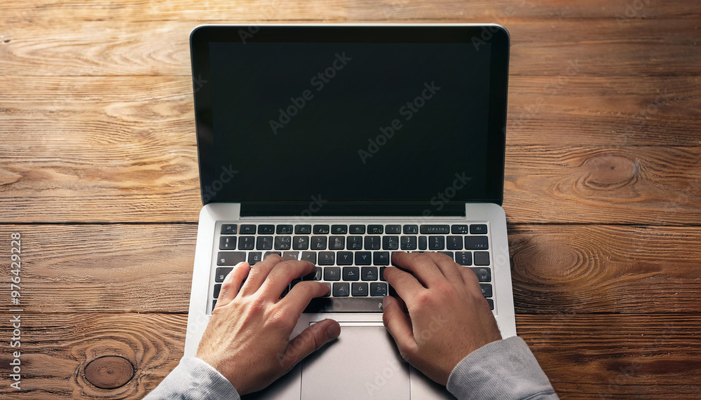 Fototapeta premium Laptops are placed on the floor for online work anywhere.