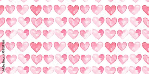 baby pink and hot pink color hearts seamless pattern, clean surface texture, white background