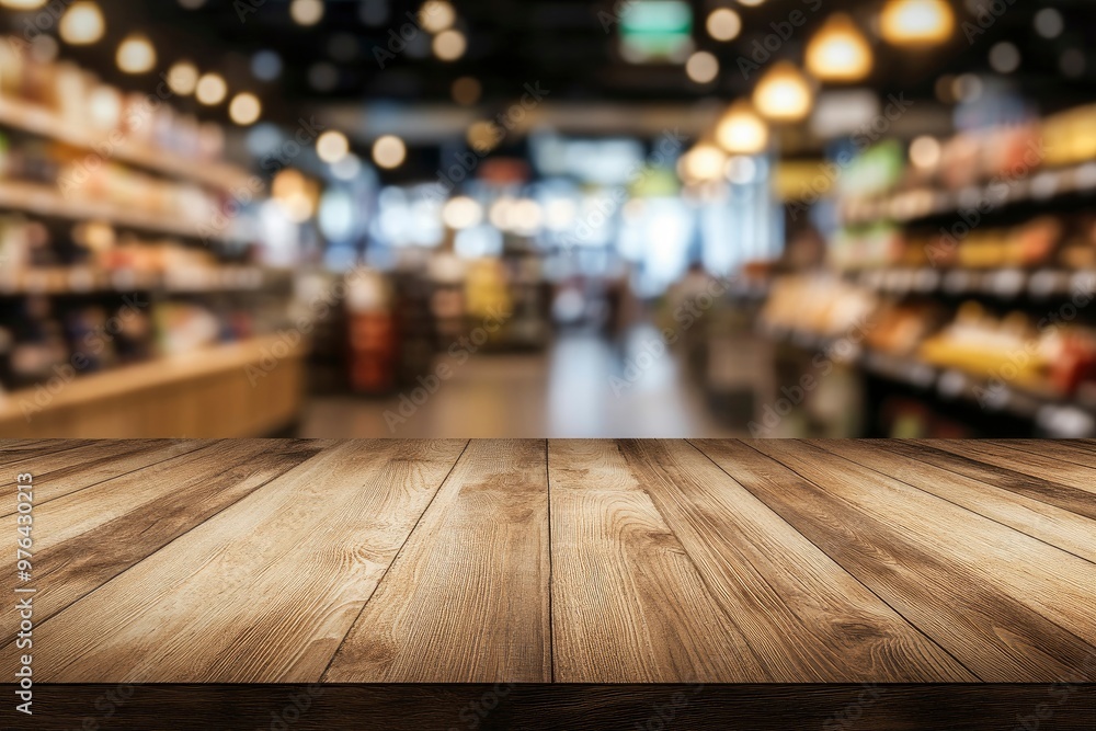 Table and blur background, Wooden counter over blur bokeh light background, Brown wood table top, shelf for food and retail shop, store product display backdrop, banner, mockup, template, ai Table and blur background, Wooden counter over blur bokeh light background, Brown wood table top, shelf for food and retail shop, store product display backdrop, banner, mockup, template, ai