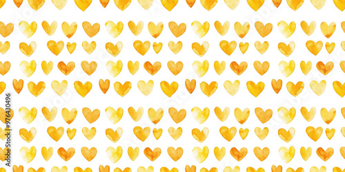 buttermilk and goldenrod color hearts seamless pattern, clean surface texture, white background