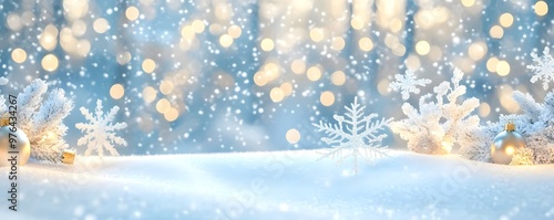 Winter Wonderland: Snow, Ornaments, and Festive Lights