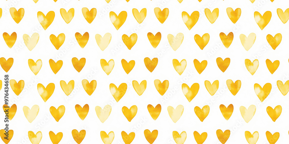 pale yellow and saffron color hearts seamless pattern, clean surface texture, white background pale yellow and saffron color hearts seamless pattern, clean surface texture, white background