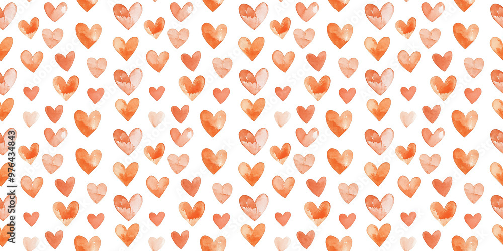 peach and rust color hearts seamless pattern, clean surface texture, white background peach and rust color hearts seamless pattern, clean surface texture, white background