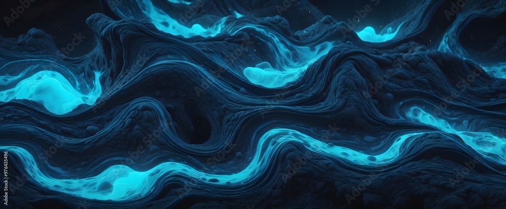 Fototapeta premium abstract fluid liquid texture background with black and blue color combination