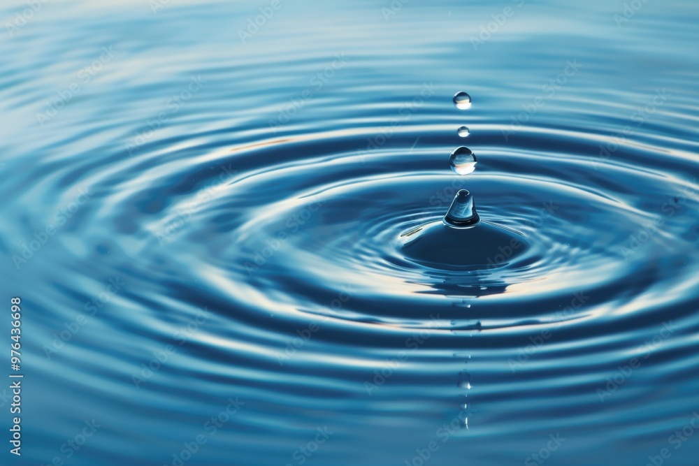 Tranquil water ripples with a single drop Tranquil water ripples with a single drop