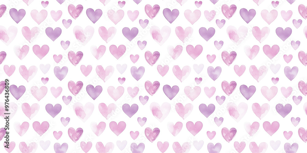 soft pink and lavender color hearts seamless pattern, clean surface texture, white background soft pink and lavender color hearts seamless pattern, clean surface texture, white background