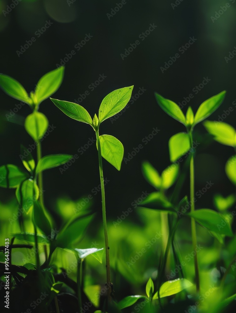 Naklejka premium Vibrant green leaves in nature