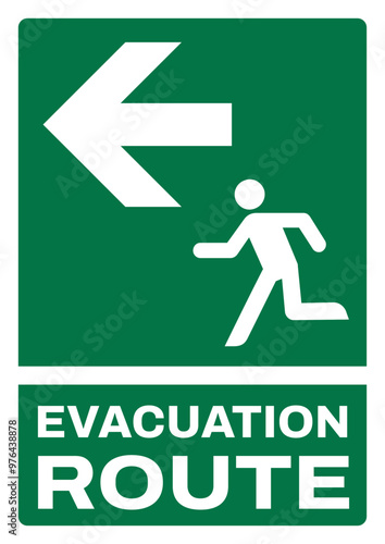 ISO emergency and first aid safety signs text variation_evacuation route-80 portrait size a4/a3/a2/a1