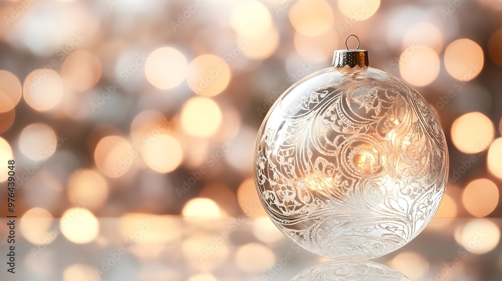 Festive Christmas Ornament with Bokeh Lights Festive Christmas Ornament with Bokeh Lights