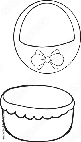 vector pile of fresh fruit in the basket flat illustration