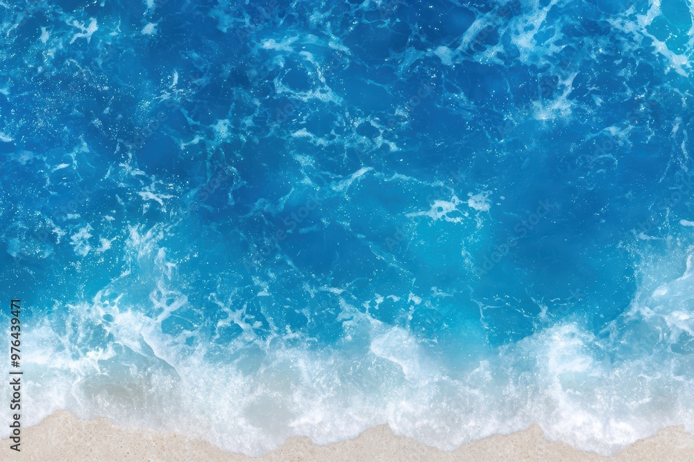 Fototapeta premium Stunning ocean waves crashing on sandy beach