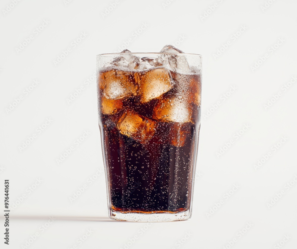refreshing cold cola drink with ice cubes refreshing cold cola drink with ice cubes