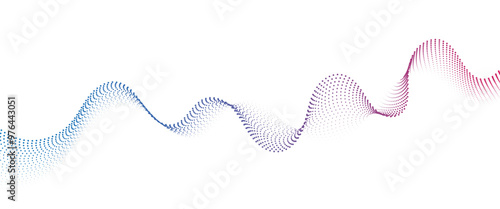Flowing Dot Wave halftone gradient pattern on transparent background