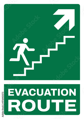 ISO emergency and first aid safety signs text variation_evacuation route-86 portrait size a4/a3/a2/a1