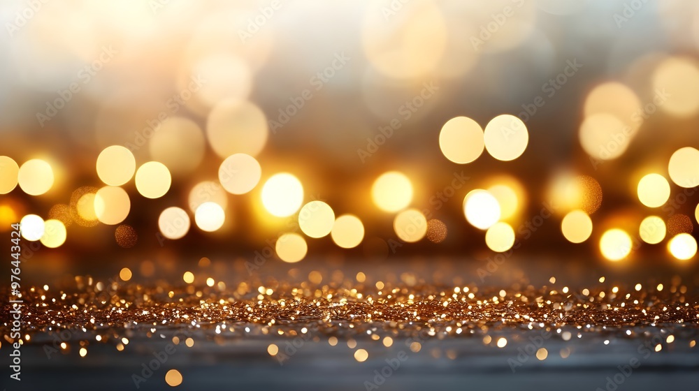 Golden Glitter & Bokeh Lights Background Golden Glitter & Bokeh Lights Background