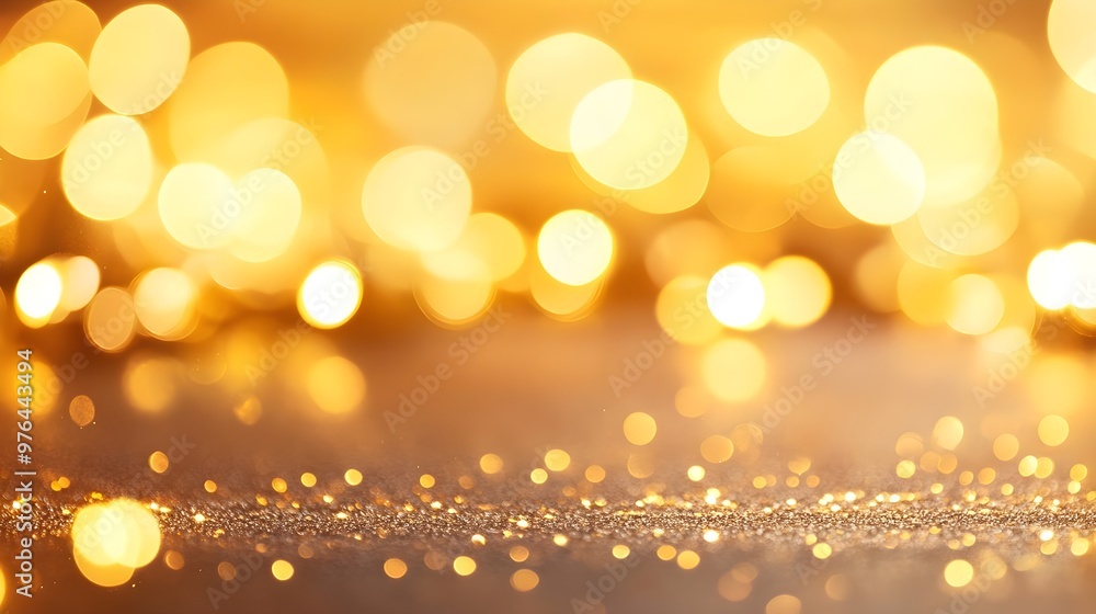 Golden Glitter Bokeh Lights Background Golden Glitter Bokeh Lights Background